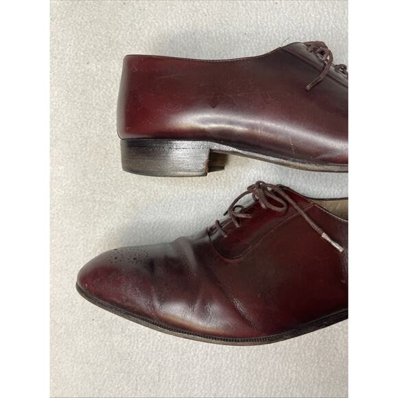 BALLY Men’s 11 3E Wide Oxblood Leather Oxford Brogue Medallion Toe Italy main image 7